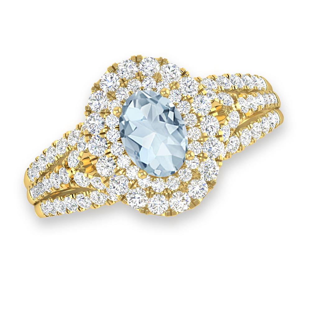 Yellow Gold - Aquamarine