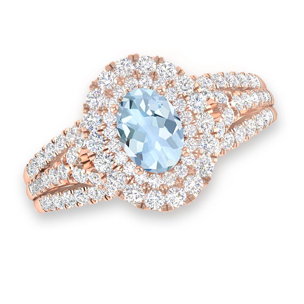 Rose Gold - Aquamarine