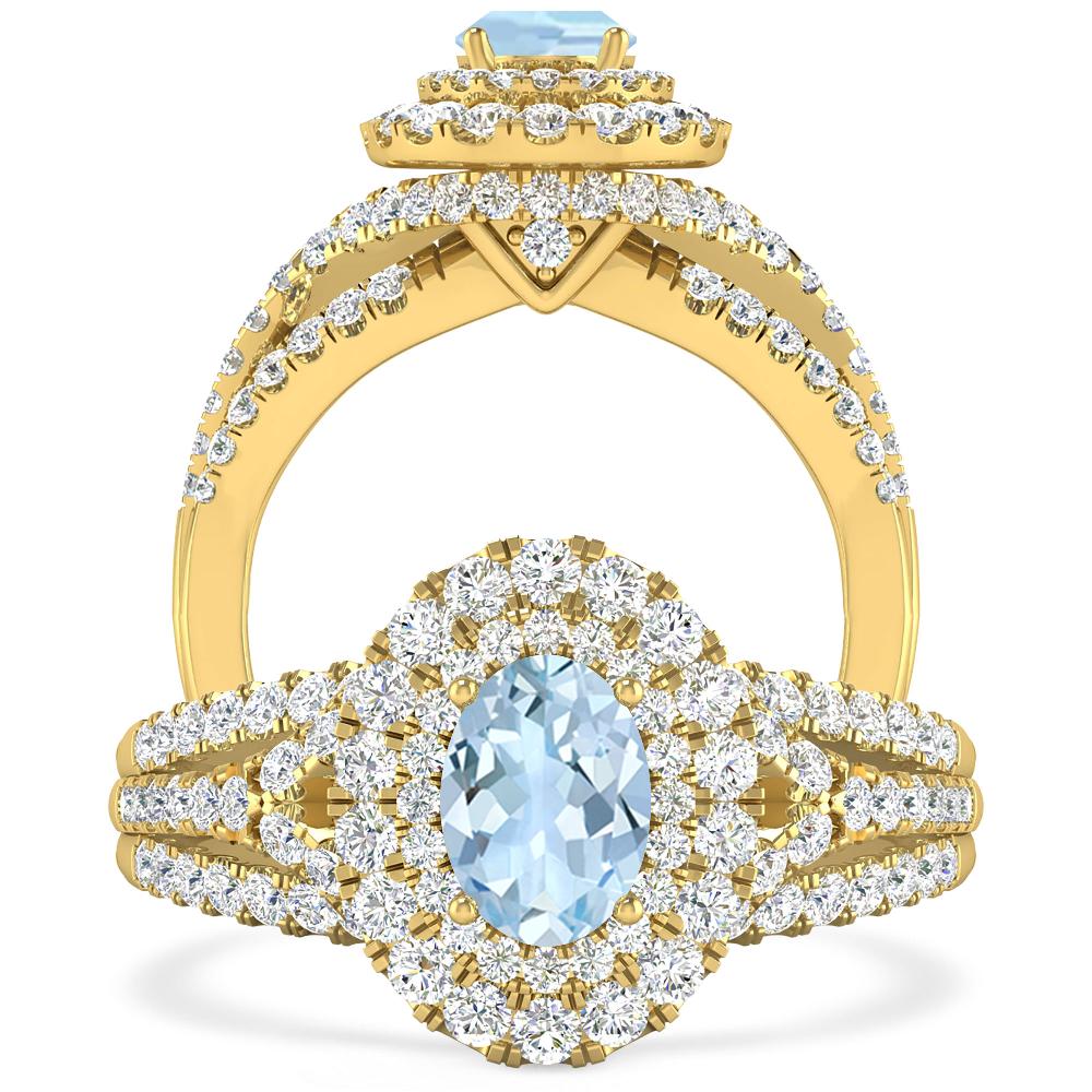 Yellow Gold - Aquamarine