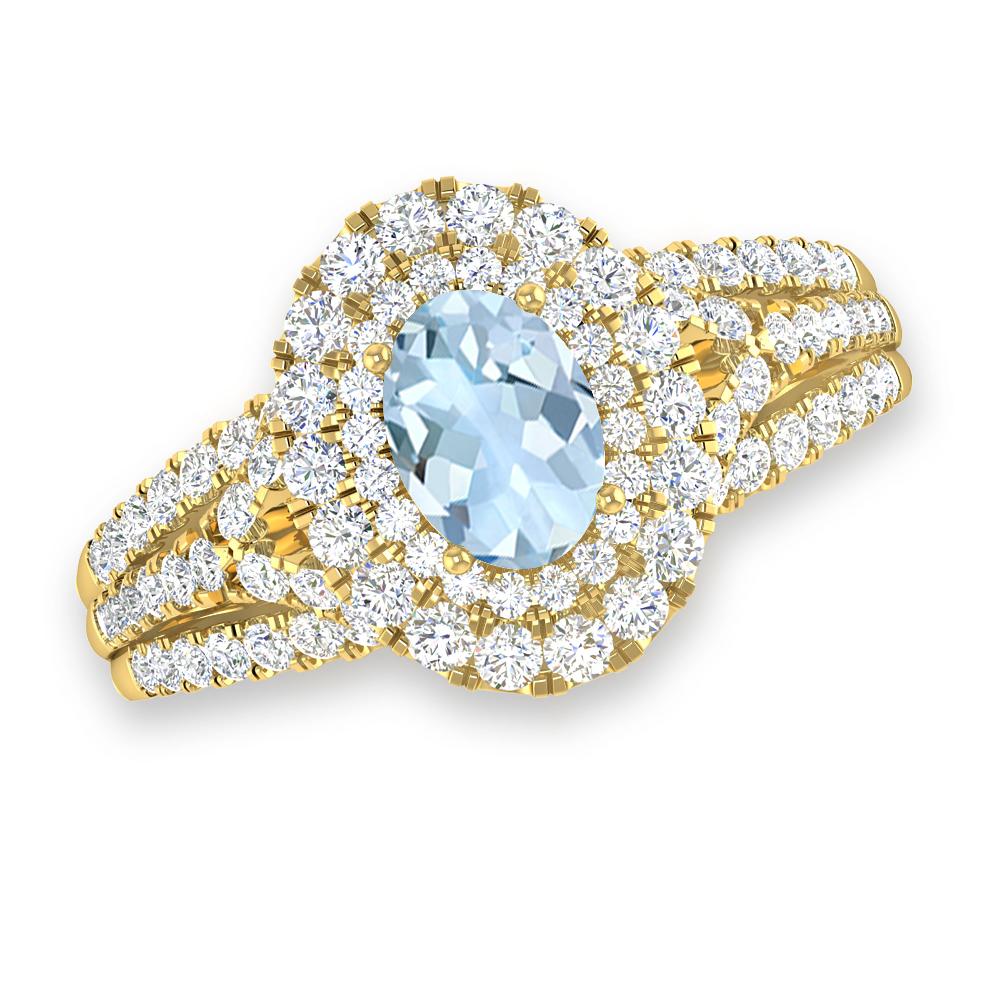 Yellow Gold - Aquamarine