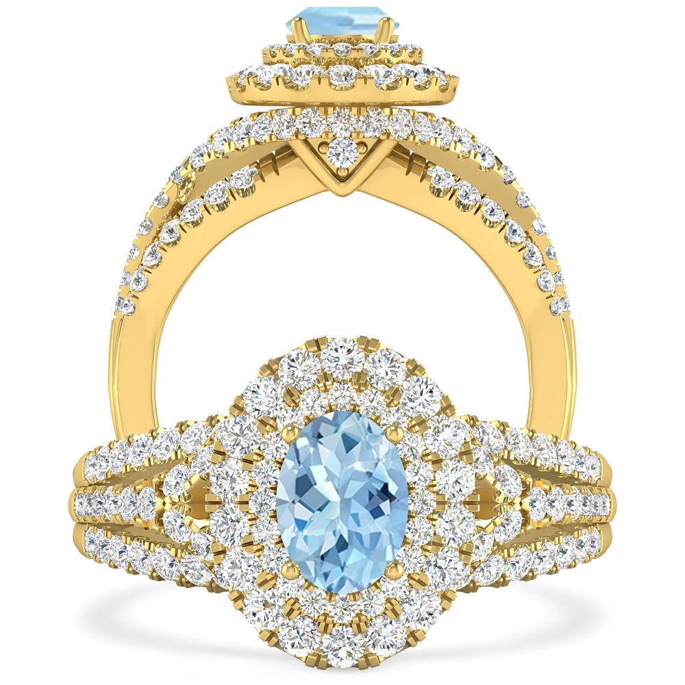 Yellow Gold - Aquamarine