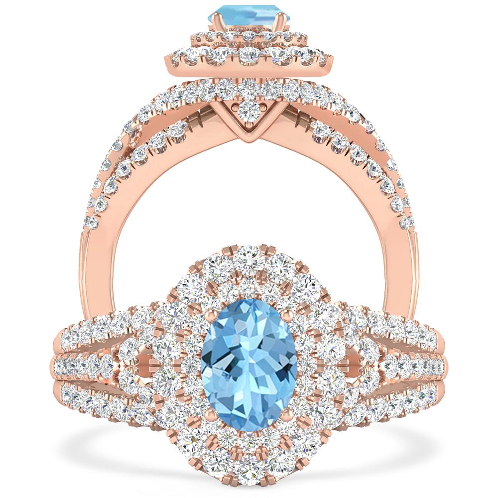 Rose Gold - Aquamarine