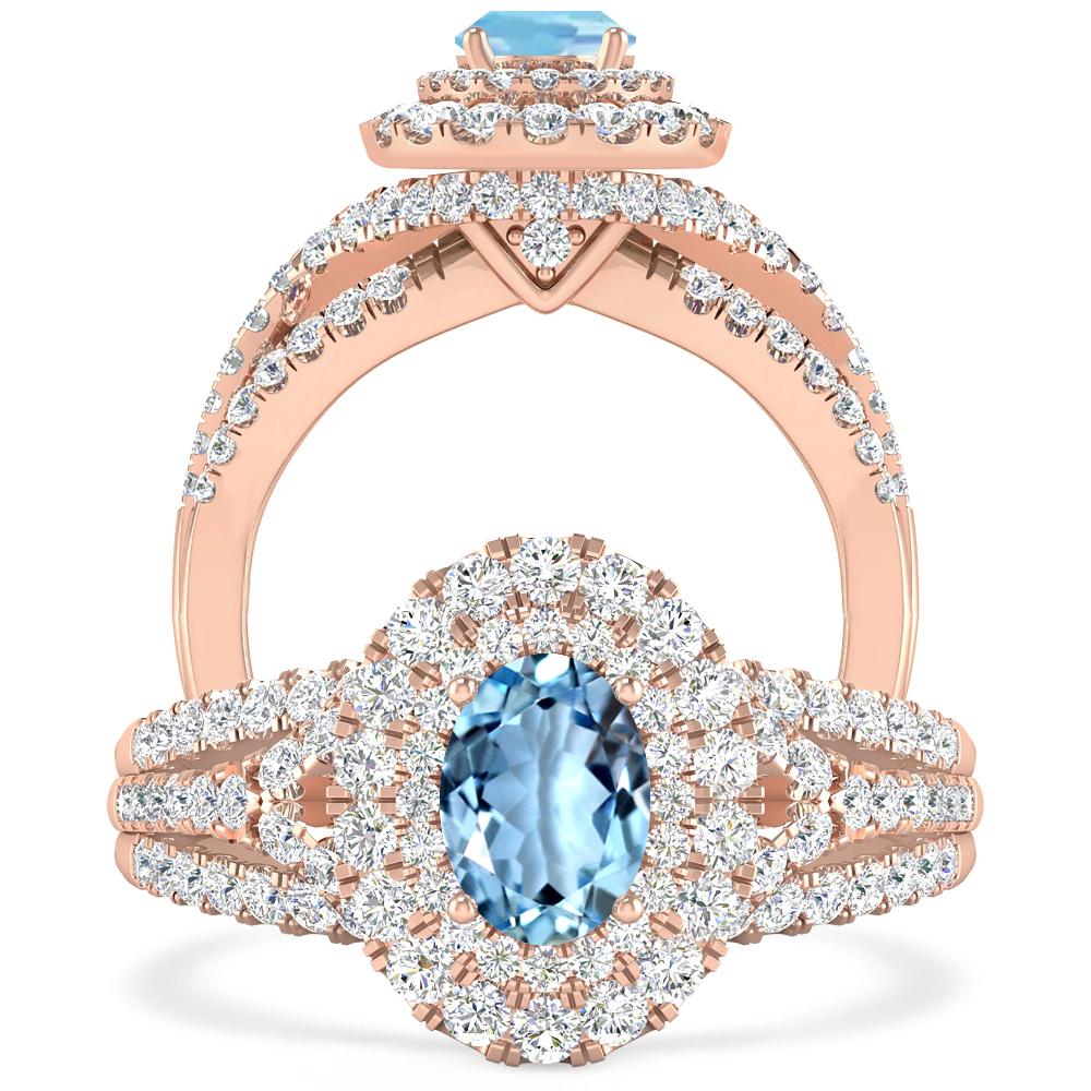 Rose Gold - Aquamarine