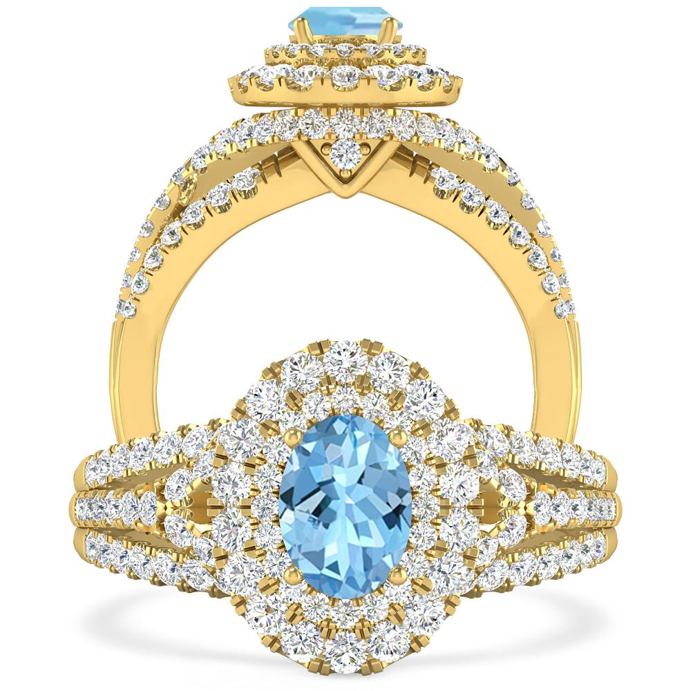 Yellow Gold - Aquamarine