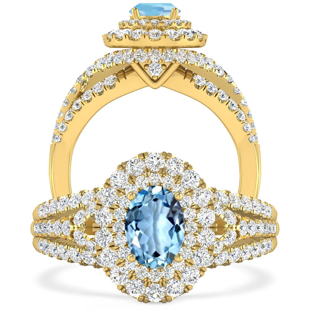 Yellow Gold - Aquamarine