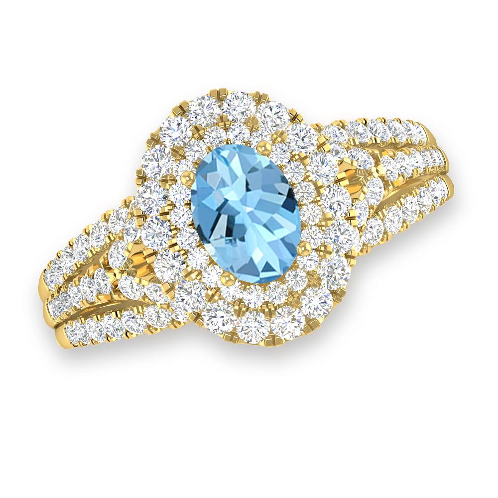 Yellow Gold - Aquamarine