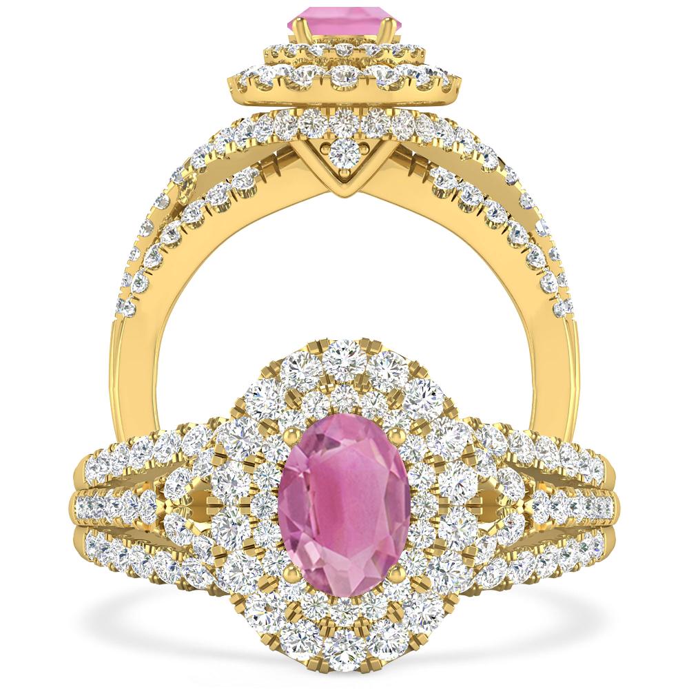 Yellow Gold - Pink Tourmaline