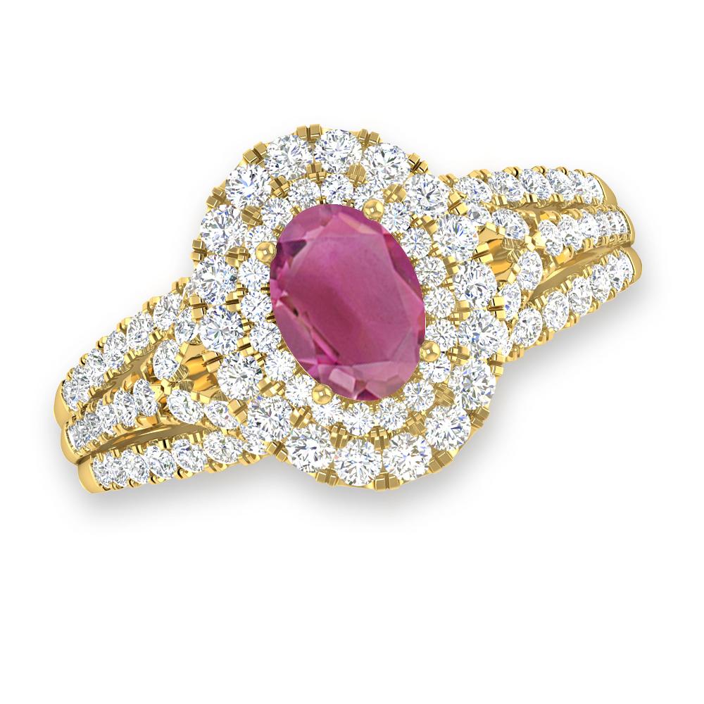 Yellow Gold - Pink Tourmaline