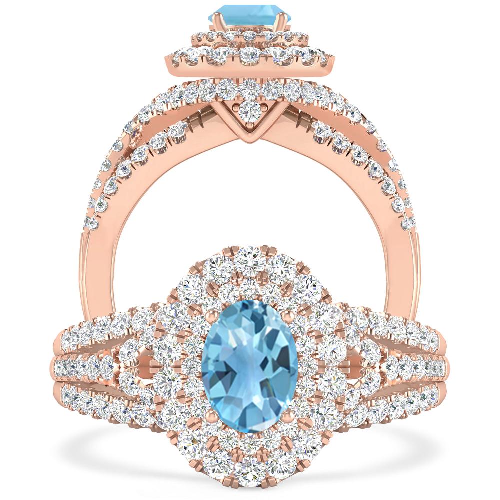 Rose Gold - Blue Topaz