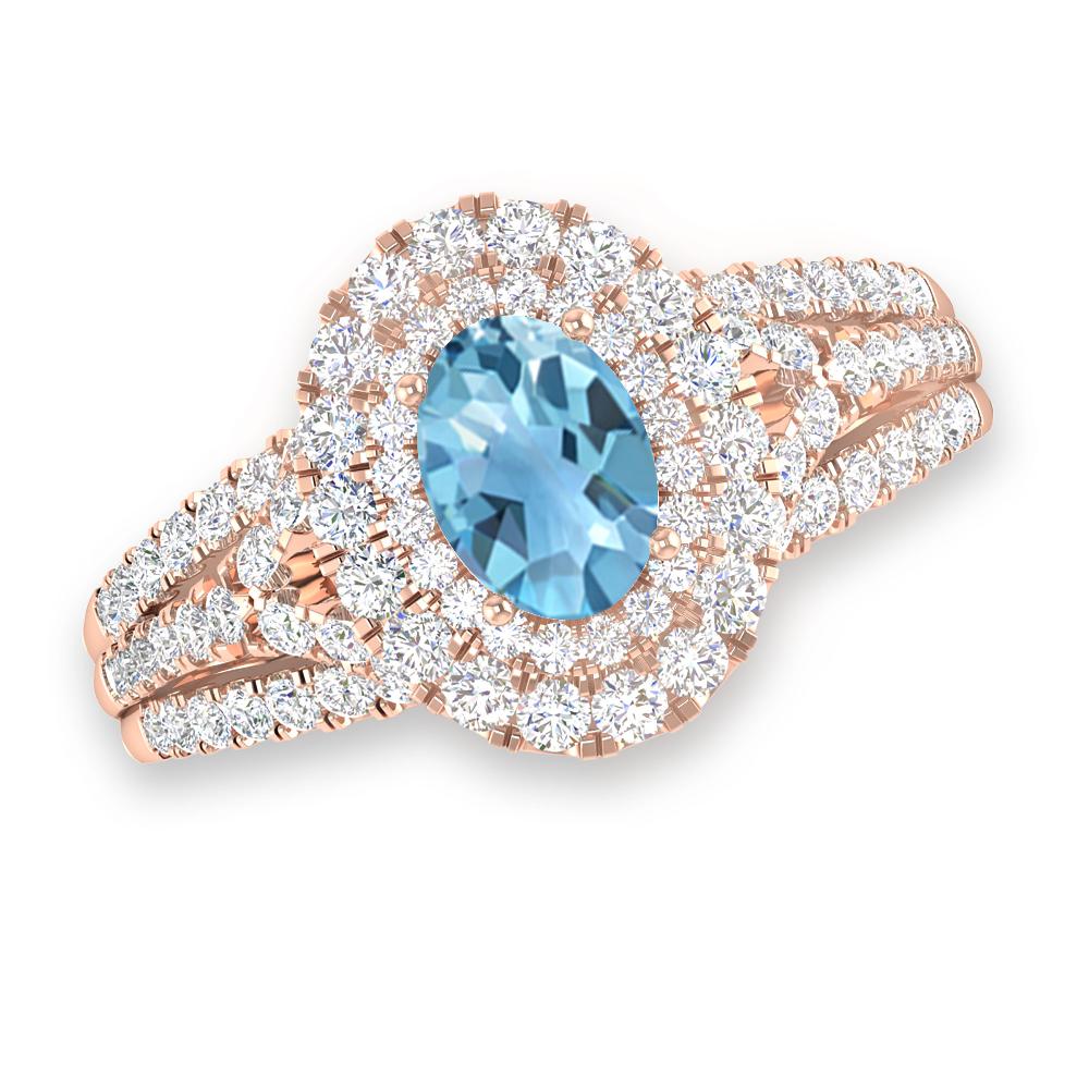 Rose Gold - Blue Topaz