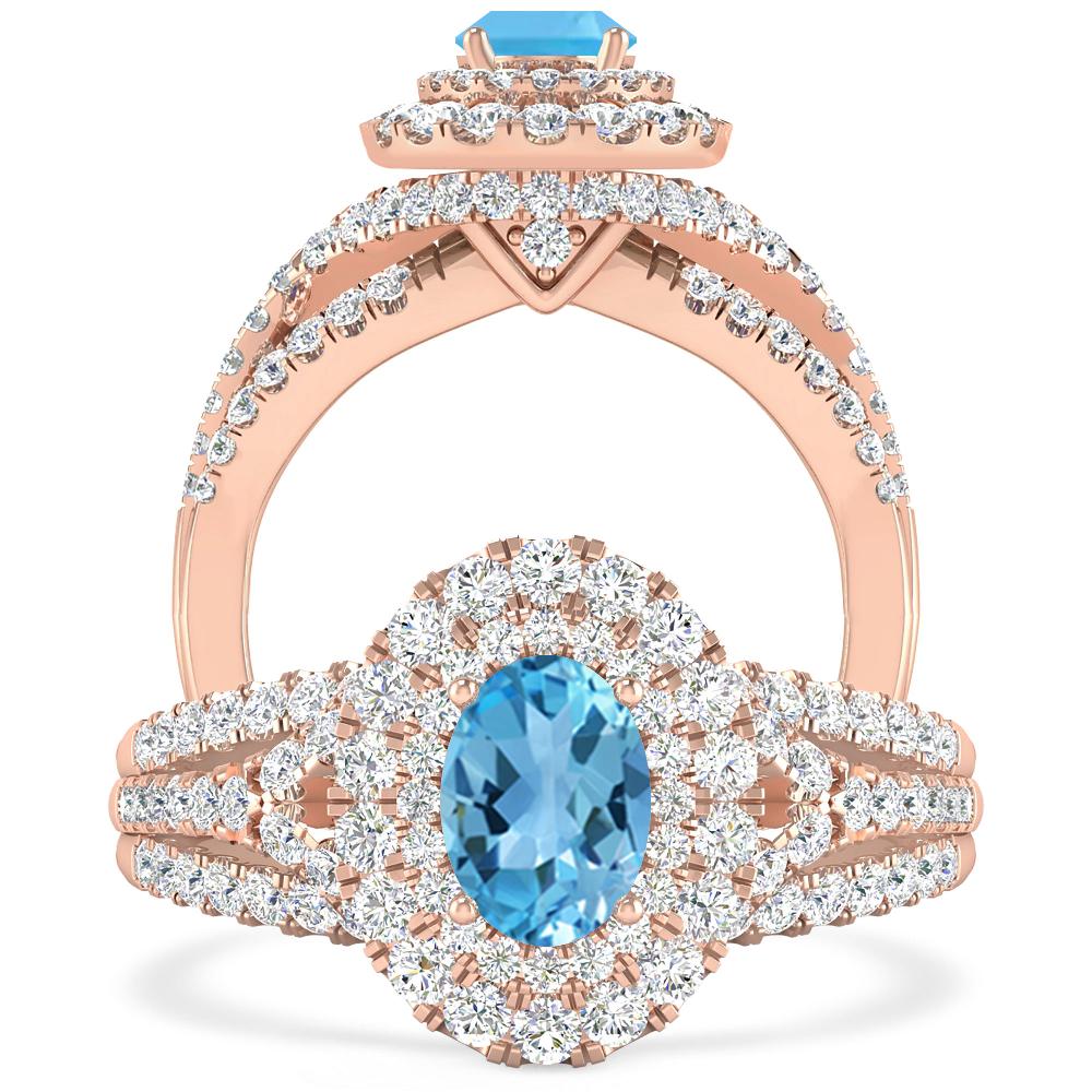 Rose Gold - Blue Topaz