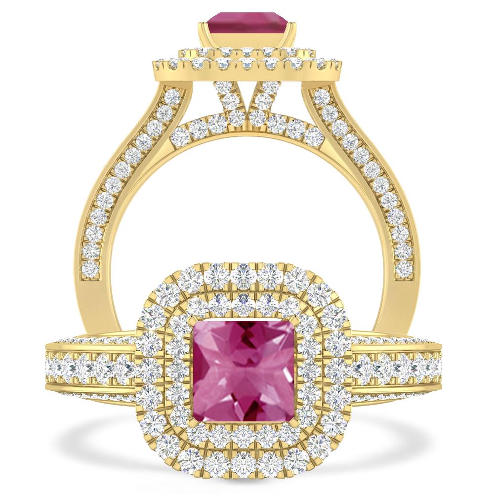 Yellow Gold - Pink Tourmaline