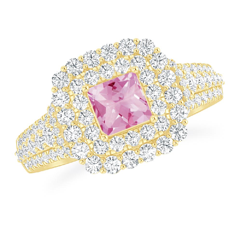 Yellow Gold - Pink Tourmaline