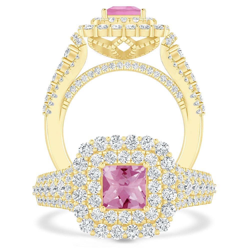 Yellow Gold - Pink Tourmaline