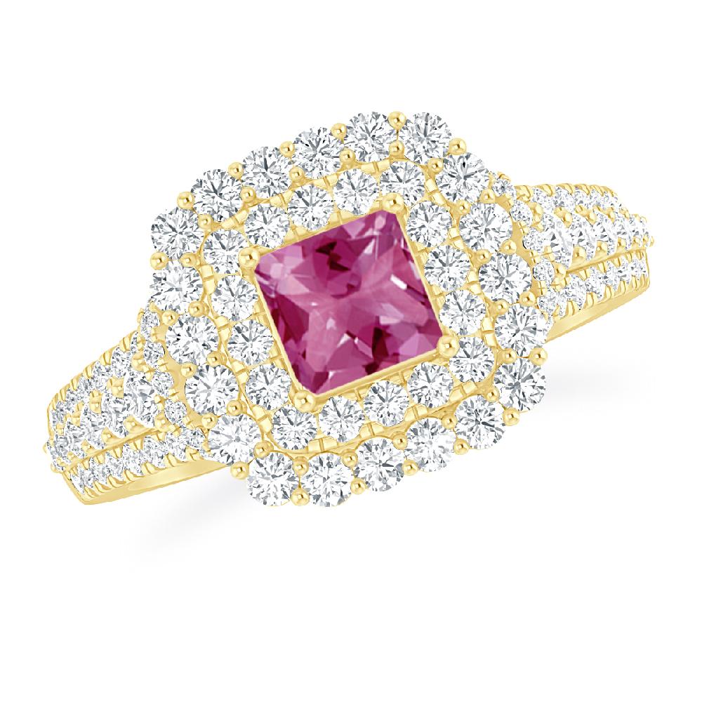 Yellow Gold - Pink Tourmaline