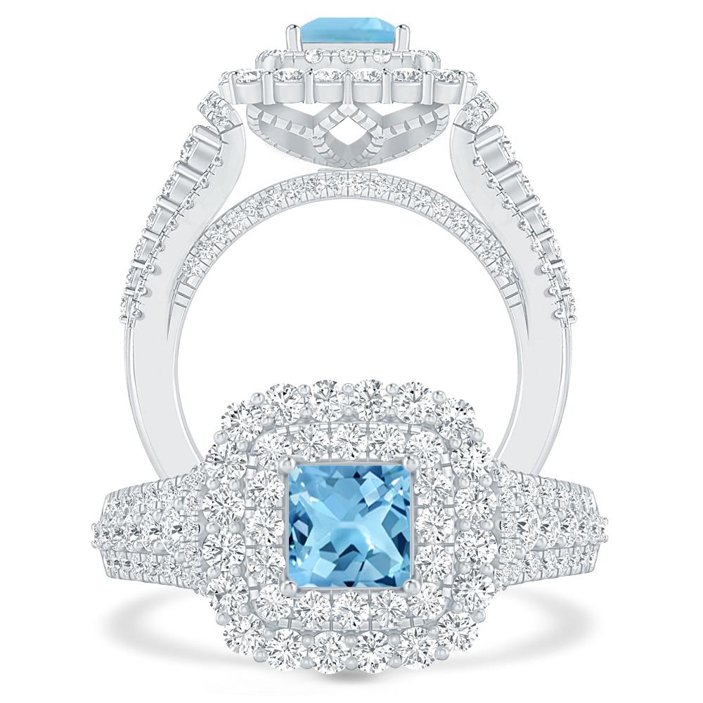 White Gold - Blue Topaz