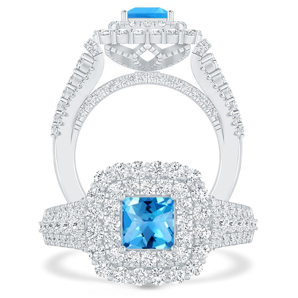 White Gold - Blue Topaz