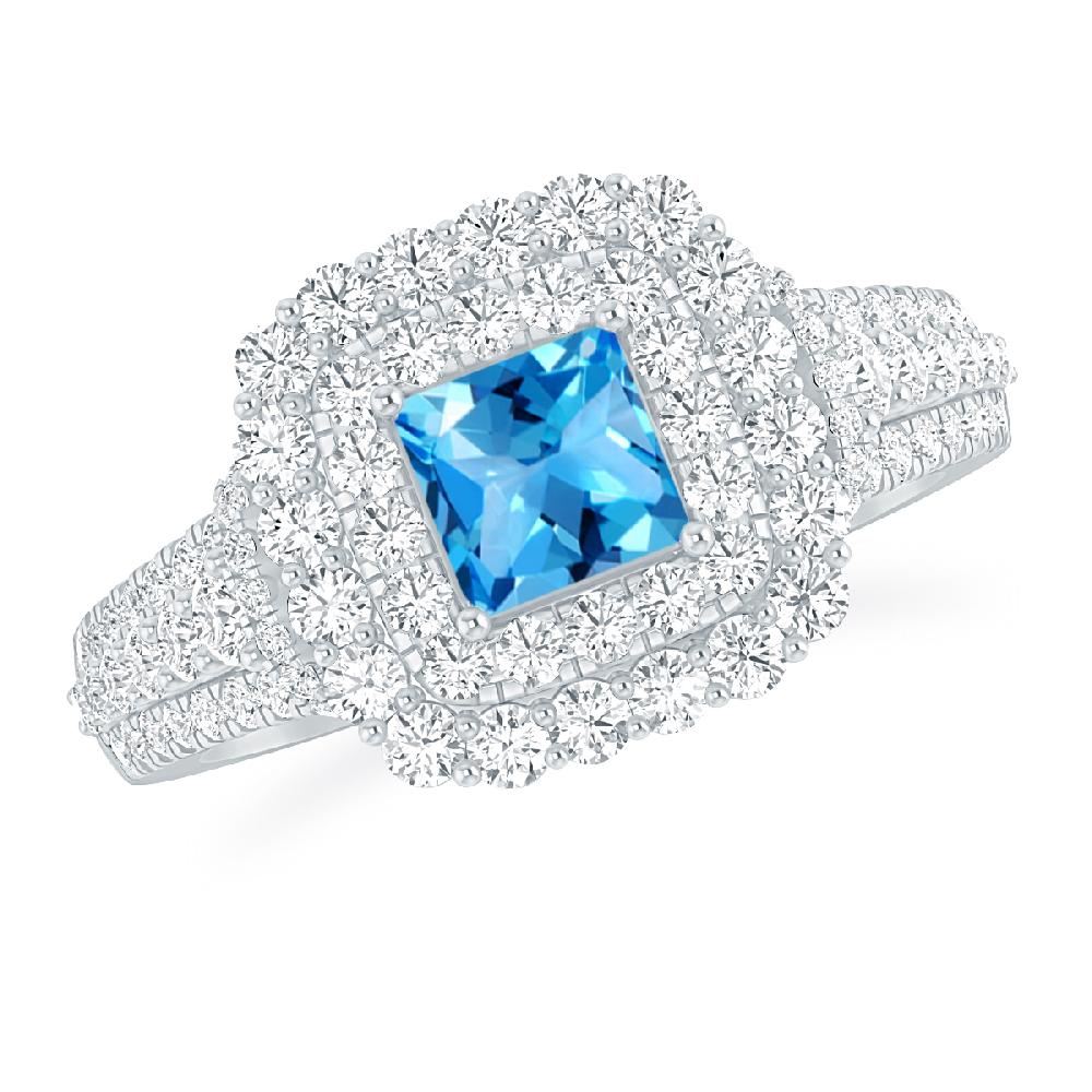 White Gold - Blue Topaz