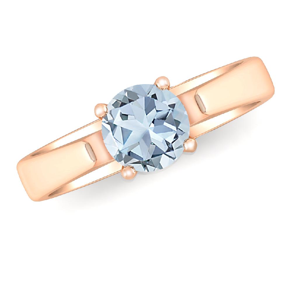 Rose Gold - Aquamarine