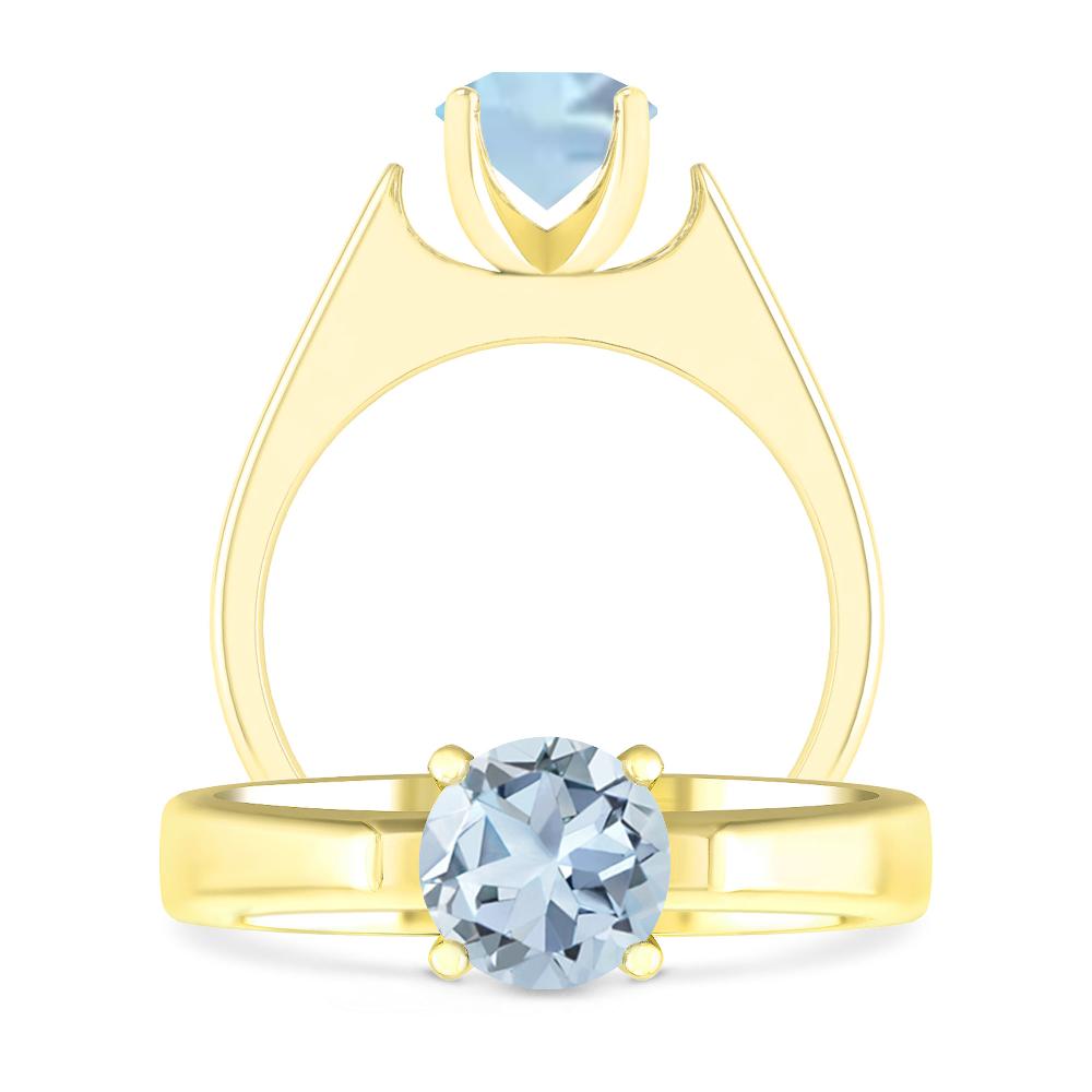 Yellow Gold - Aquamarine