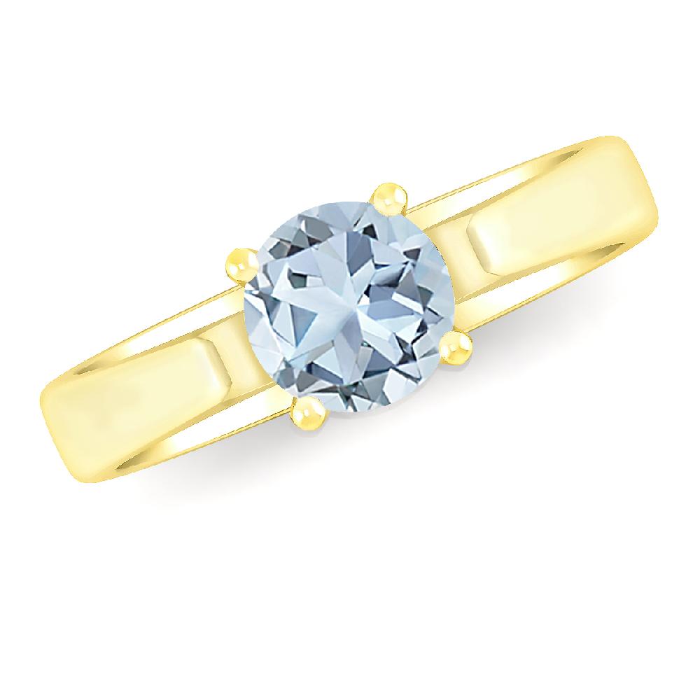 Yellow Gold - Aquamarine