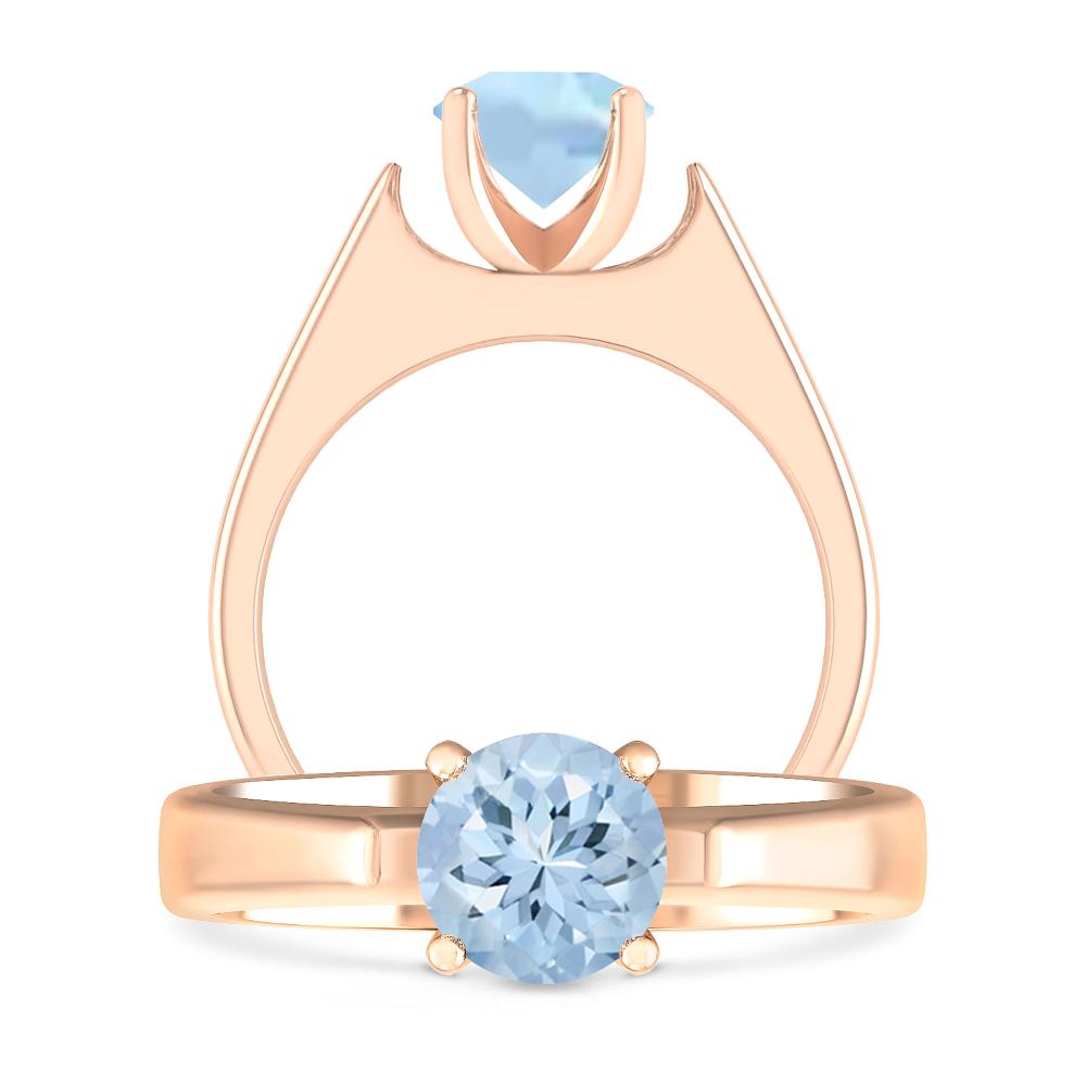 Rose Gold - Aquamarine