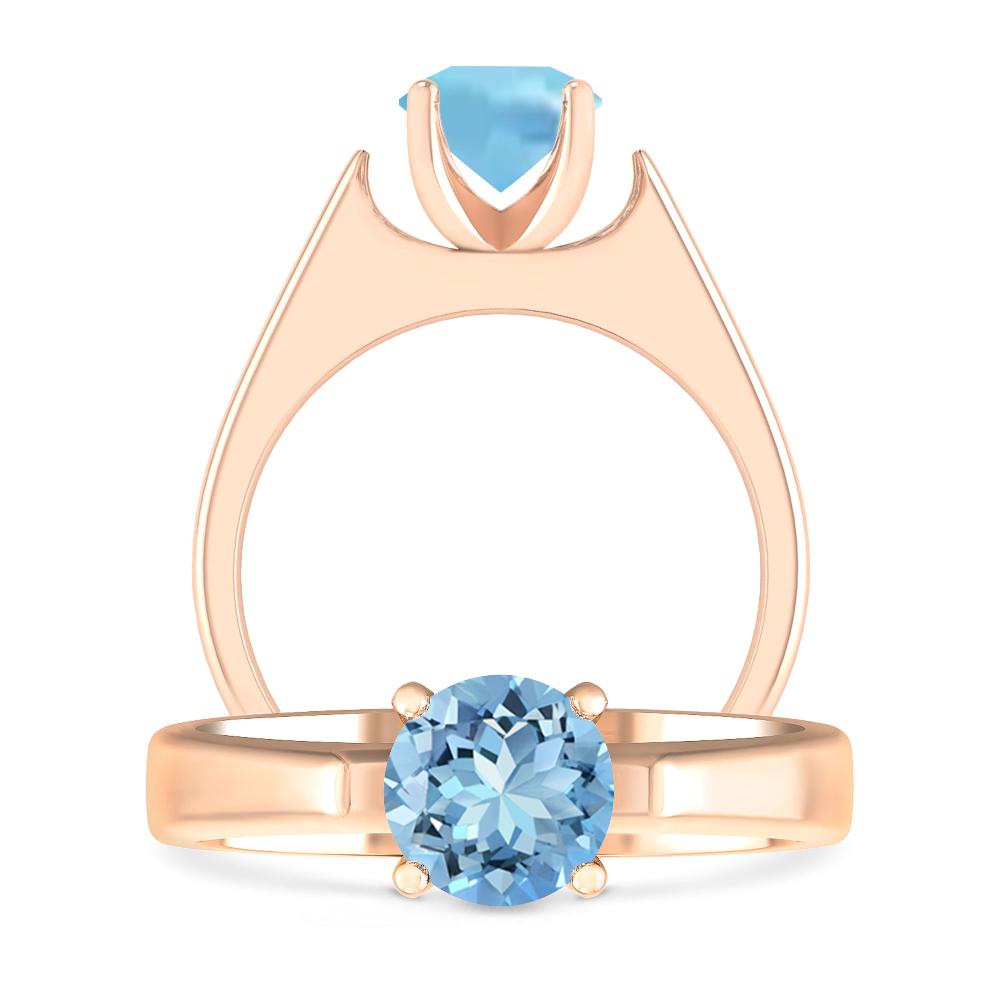 Rose Gold - Aquamarine