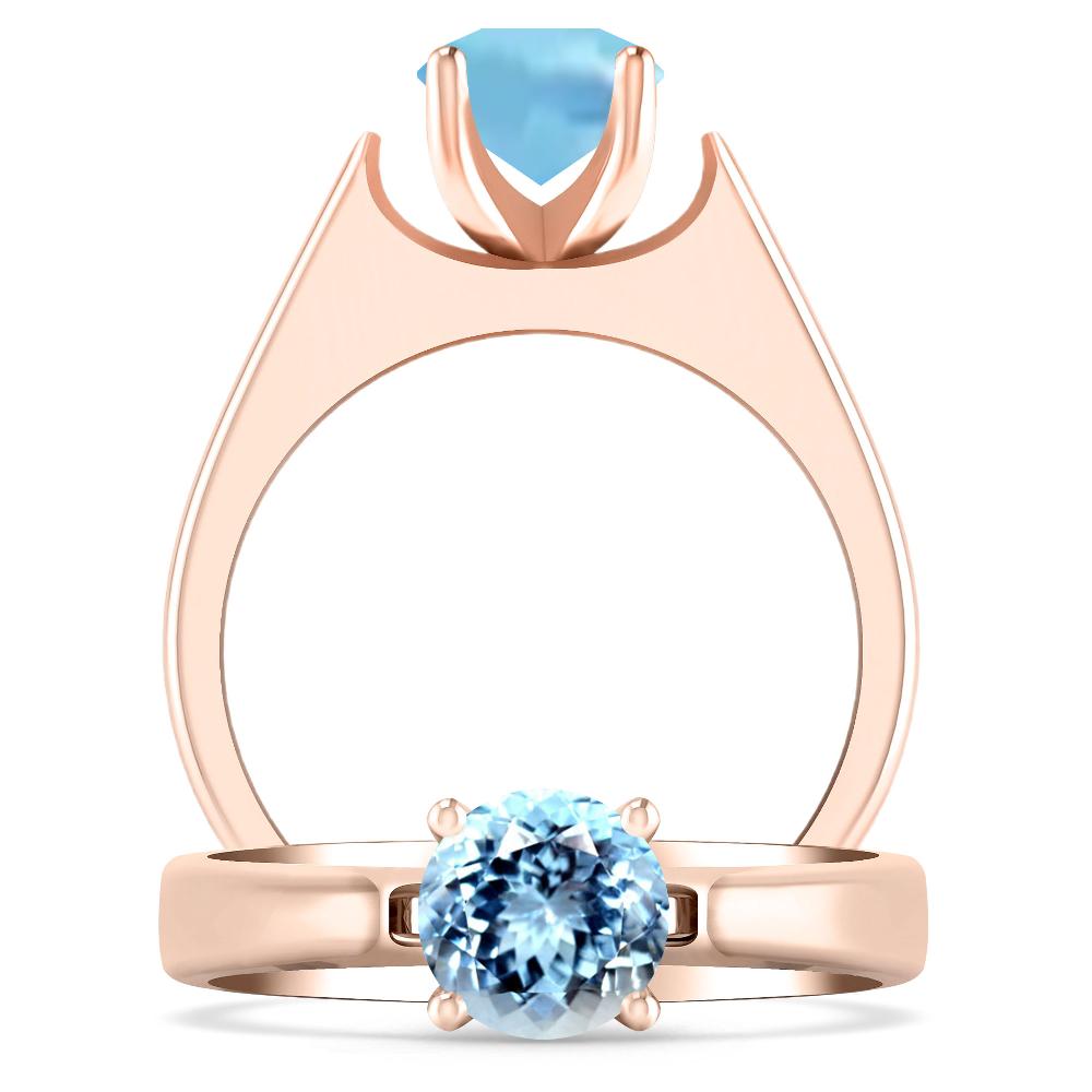 Rose Gold - Aquamarine