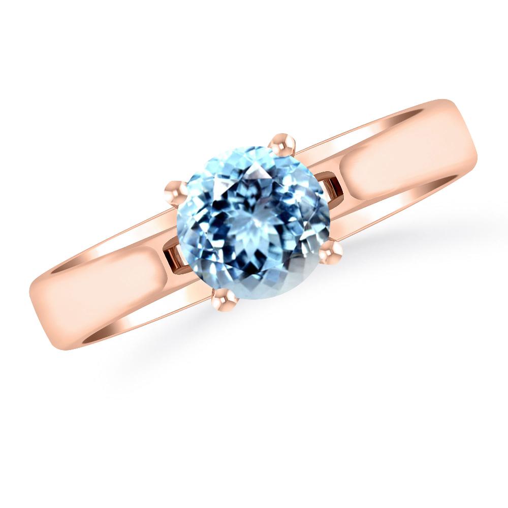 Rose Gold - Aquamarine