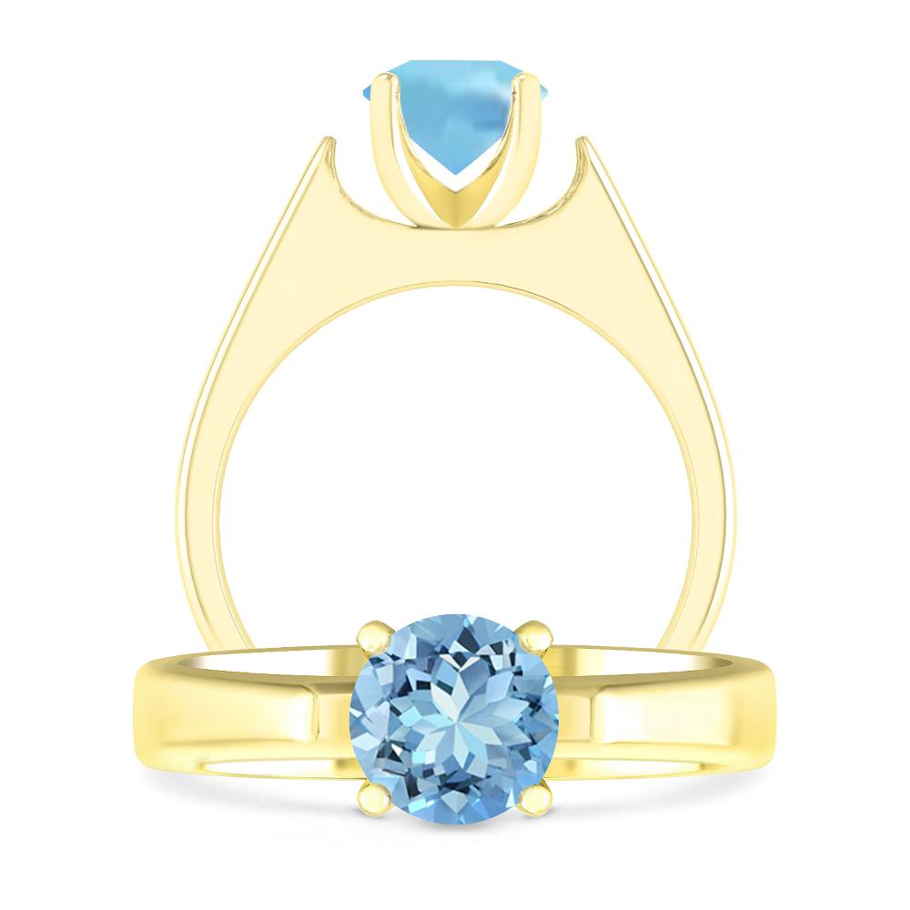 Yellow Gold - Aquamarine