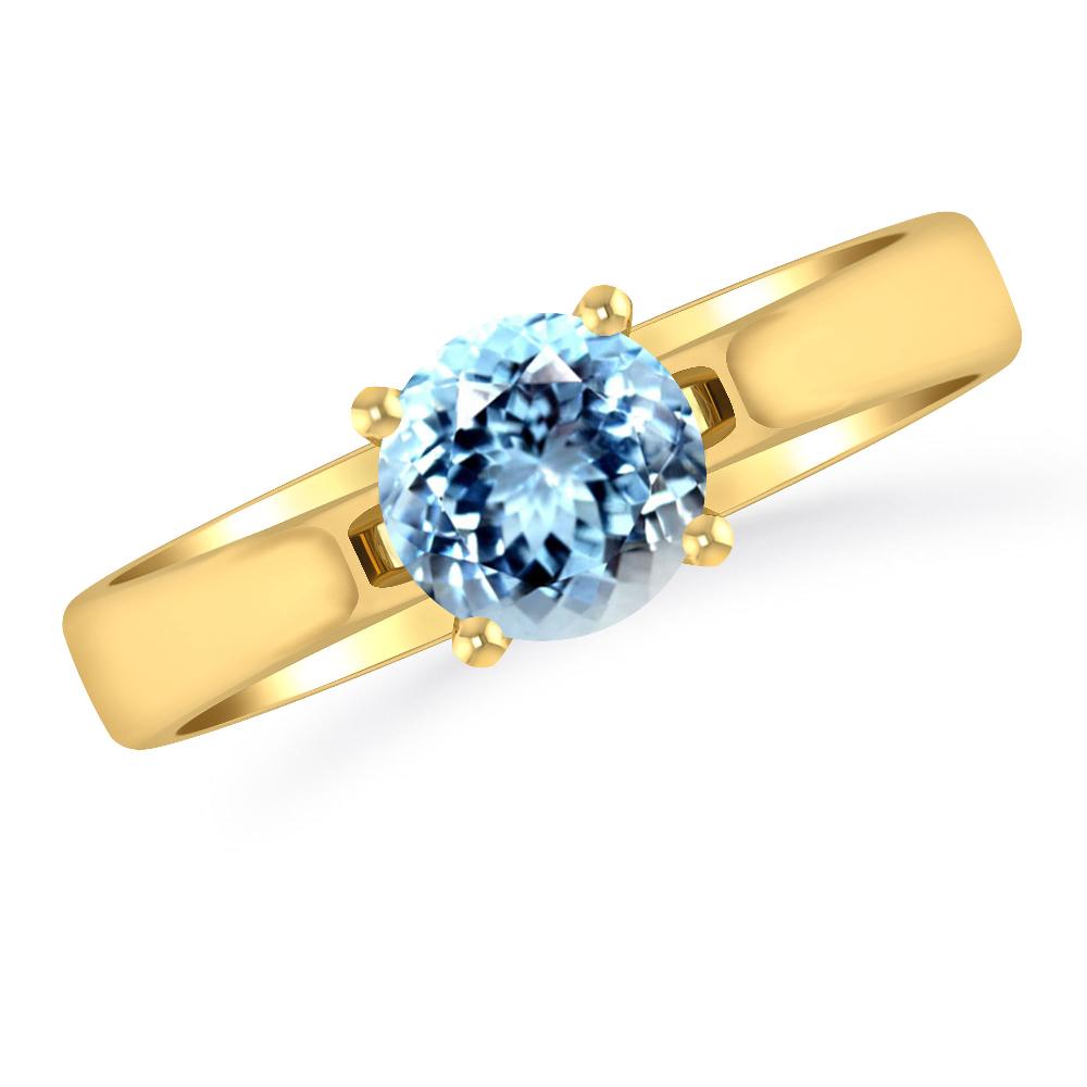 Yellow Gold - Aquamarine