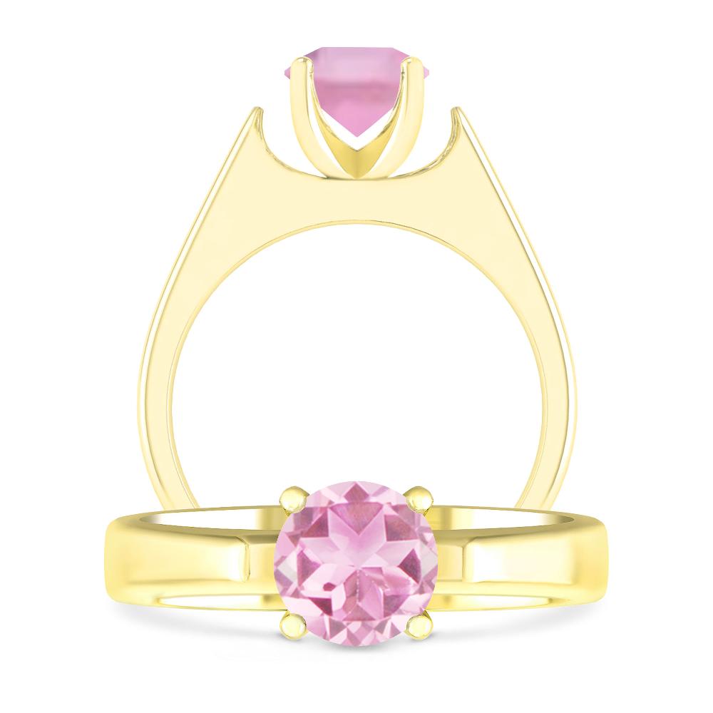 Yellow Gold - Pink Tourmaline