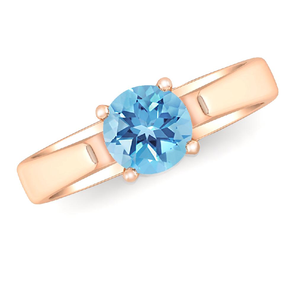 Rose Gold - Blue Topaz