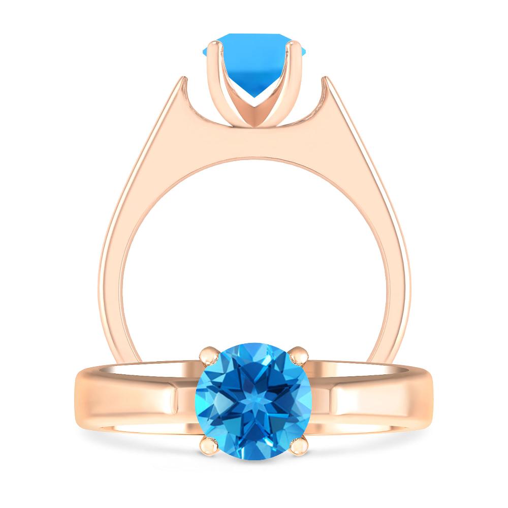 Rose Gold - Blue Topaz