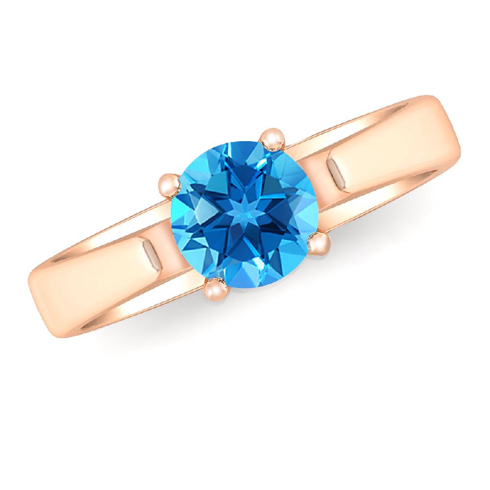 Rose Gold - Blue Topaz