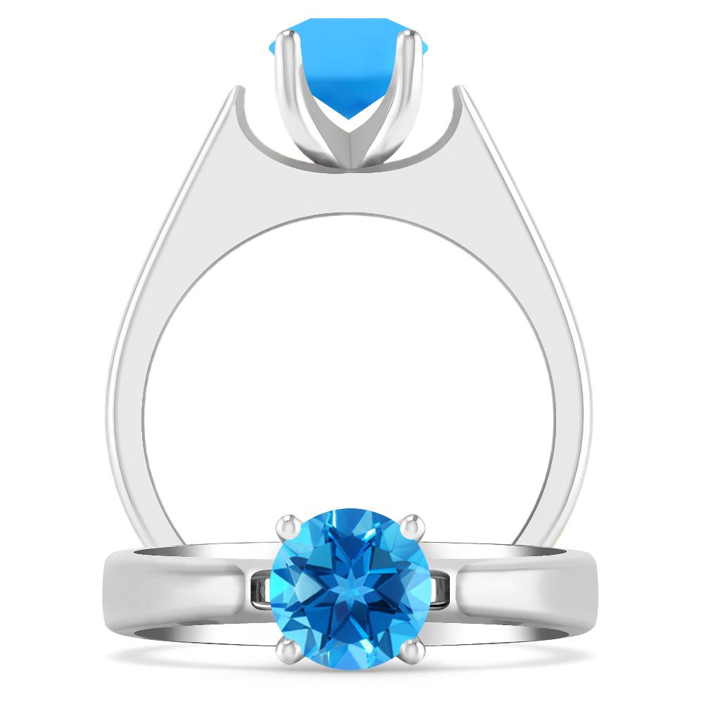 White Gold - Blue Topaz