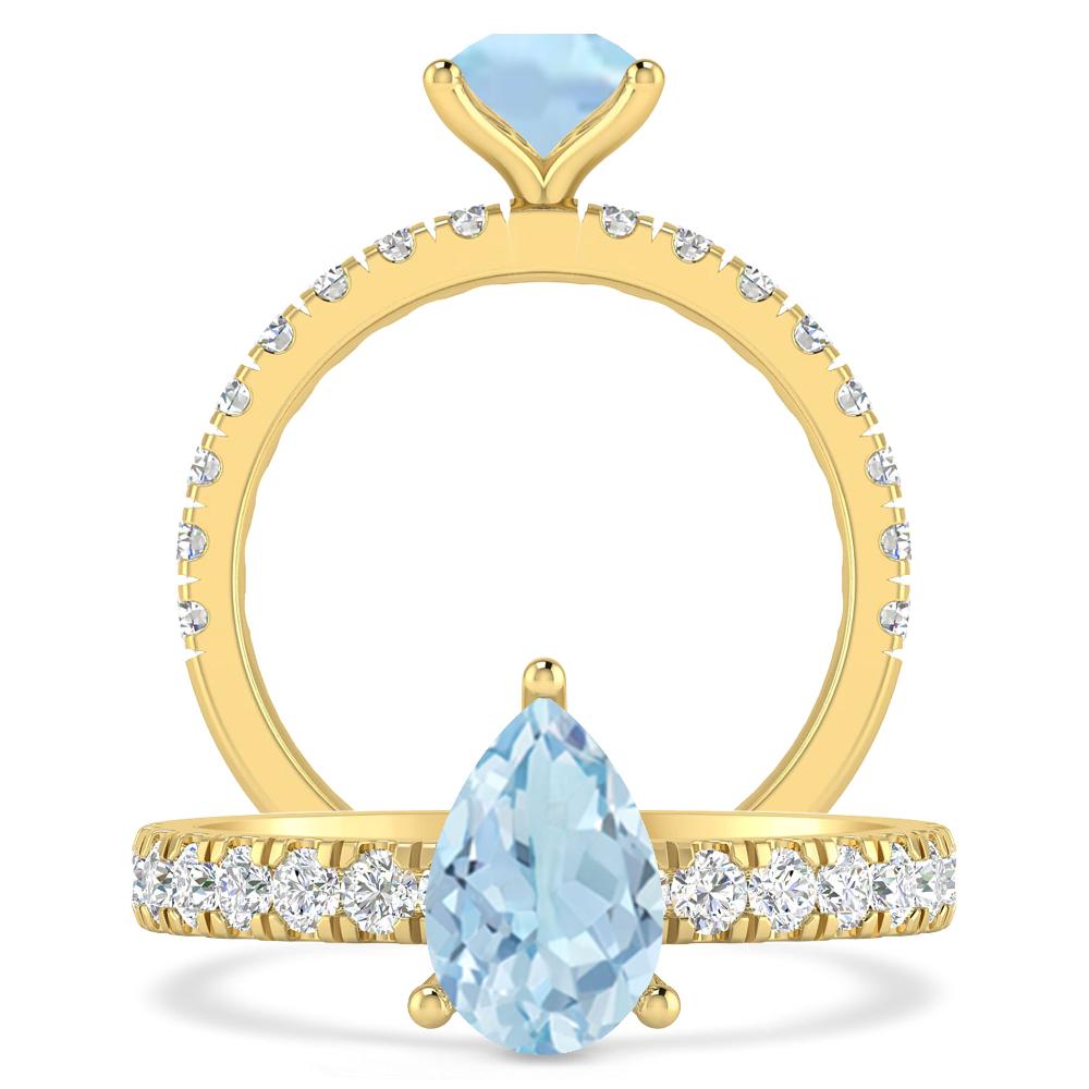 Yellow Gold - Aquamarine