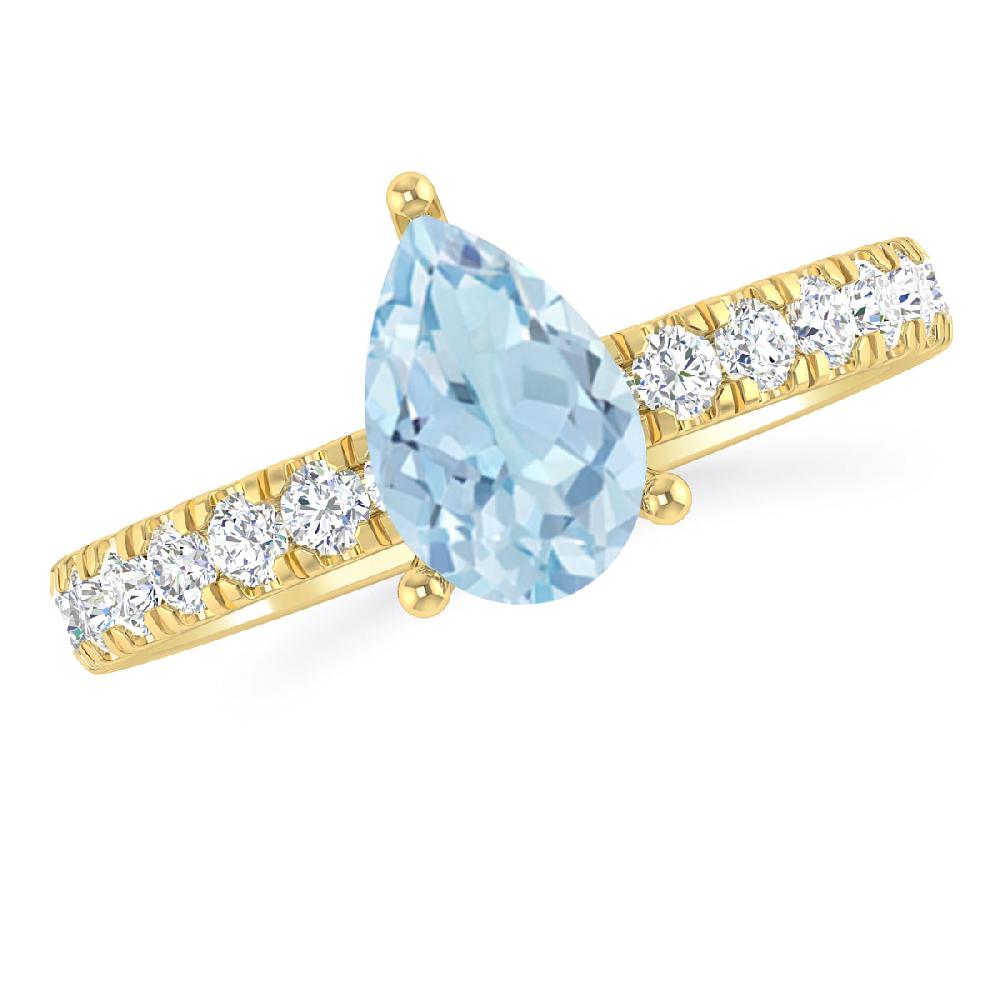 Yellow Gold - Aquamarine