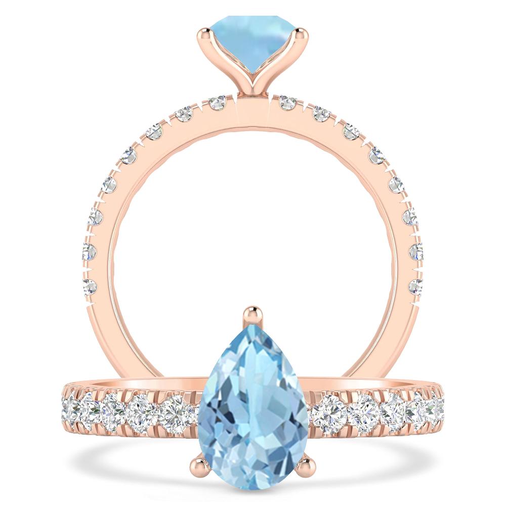 Rose Gold - Aquamarine