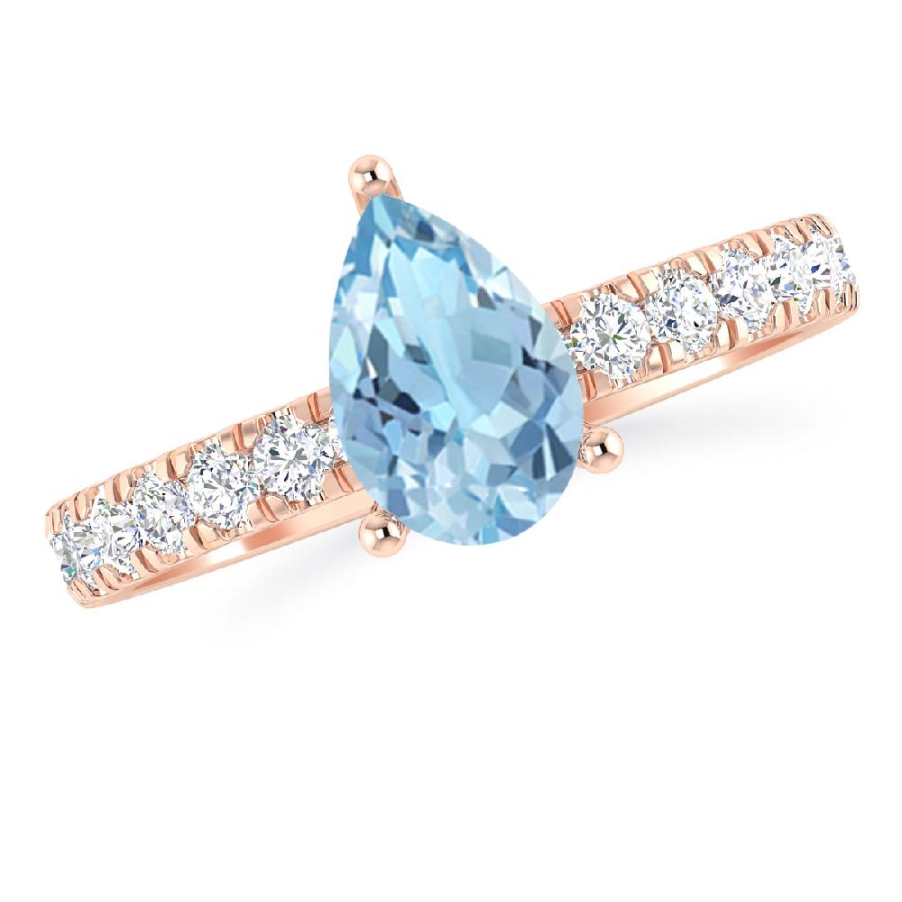 Rose Gold - Aquamarine