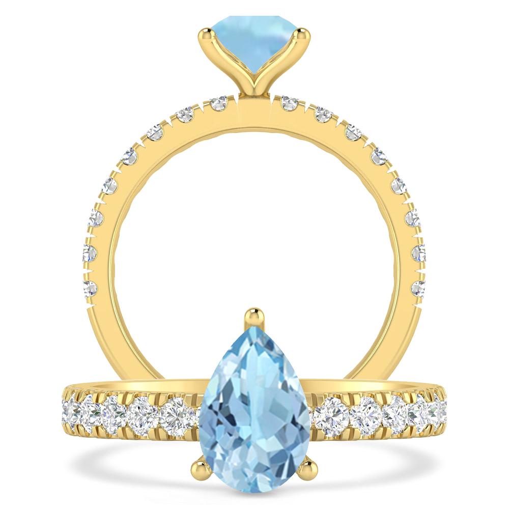 Yellow Gold - Aquamarine