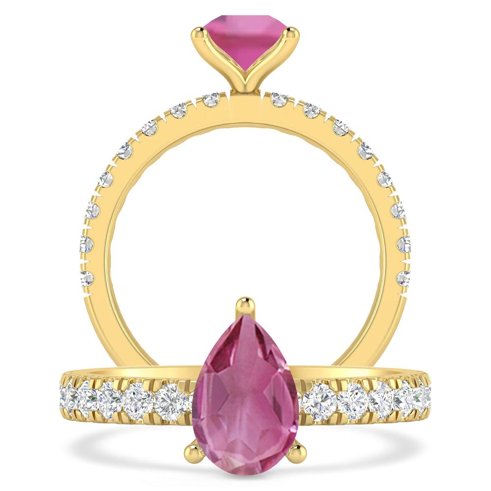 Yellow Gold - Pink Tourmaline