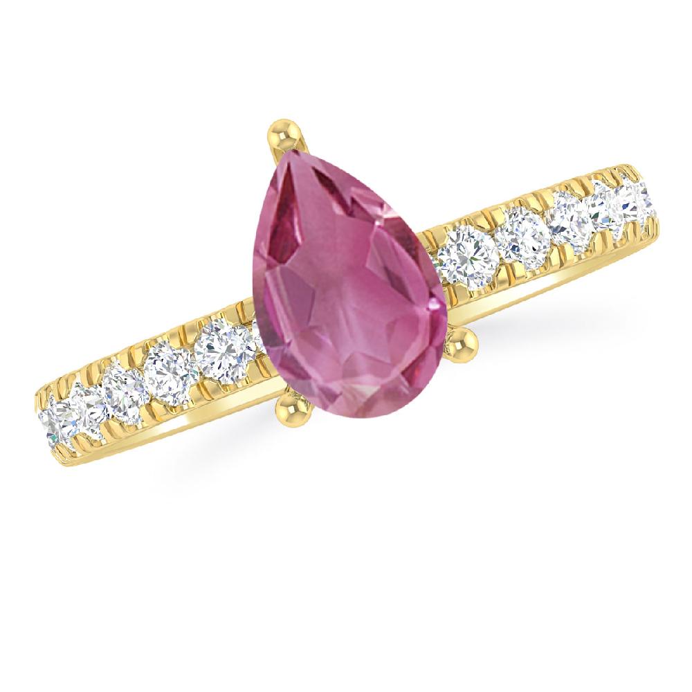 Yellow Gold - Pink Tourmaline