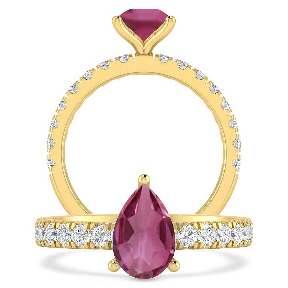 Yellow Gold - Pink Tourmaline