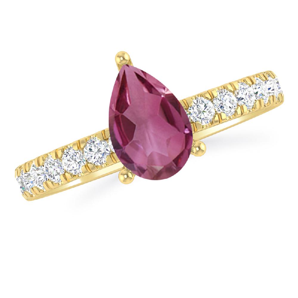 Yellow Gold - Pink Tourmaline