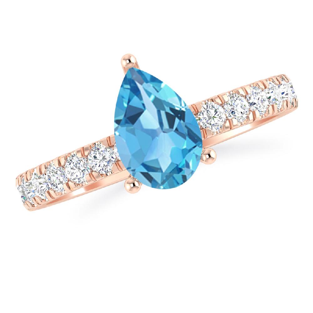 Rose Gold - Blue Topaz