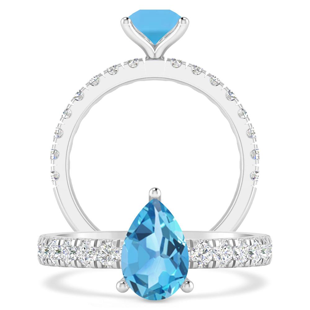 White Gold - Blue Topaz