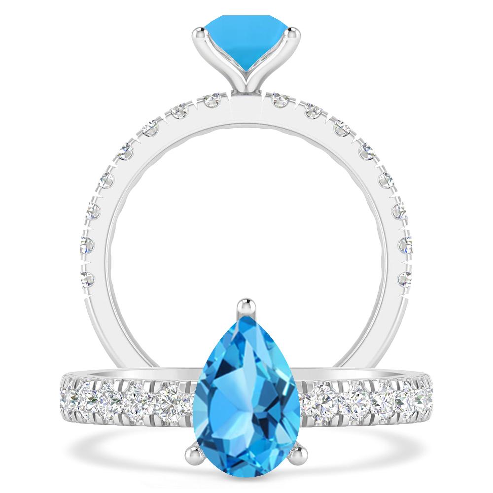 White Gold - Blue Topaz