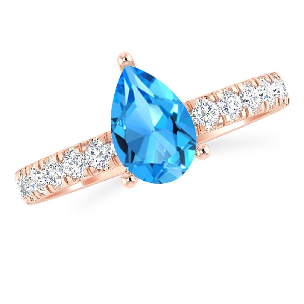 Rose Gold - Blue Topaz