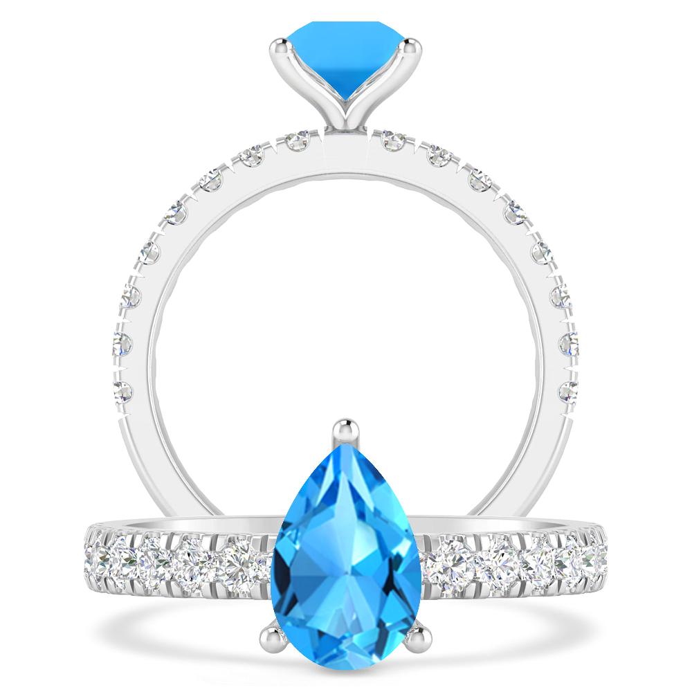 White Gold - Blue Topaz